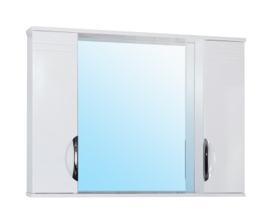 14 Зеркальный шкаф Джика  900 1С" (2 створки) (Белый) VERSAL